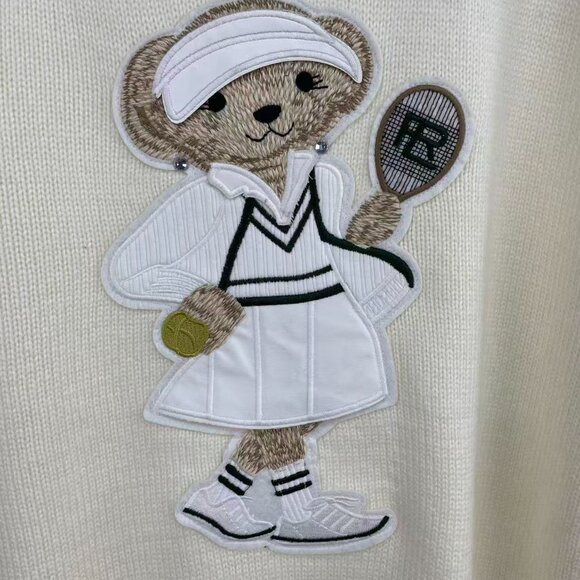 Polo Ralph Lauren White tennis bear sweater for women - Picture 7 of 9